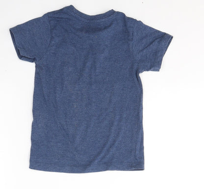 URBN DEPT  Boys Blue  Cotton Basic T-Shirt Size 4 Years Round Neck Pullover
