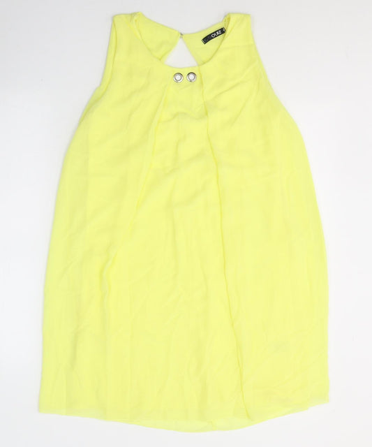 Quiz Womens Yellow  Polyester Tank Dress  Size M  Round Neck Pullover