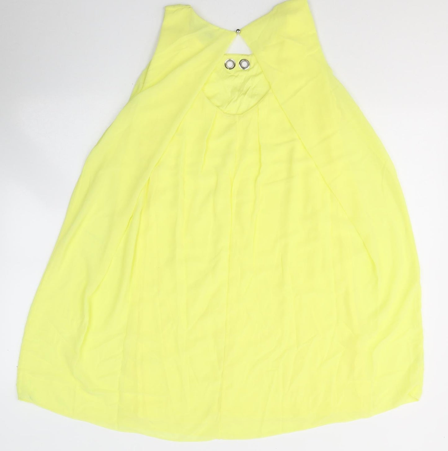 Quiz Womens Yellow  Polyester Tank Dress  Size M  Round Neck Pullover