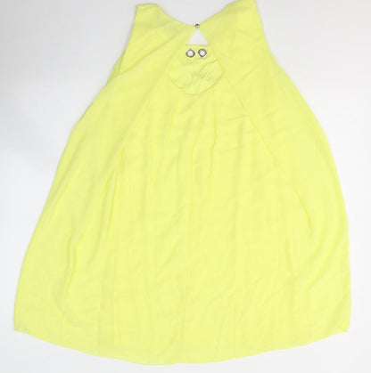 Quiz Womens Yellow  Polyester Tank Dress  Size M  Round Neck Pullover