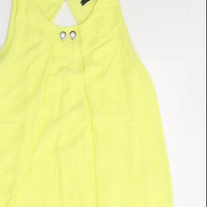 Quiz Womens Yellow  Polyester Tank Dress  Size M  Round Neck Pullover