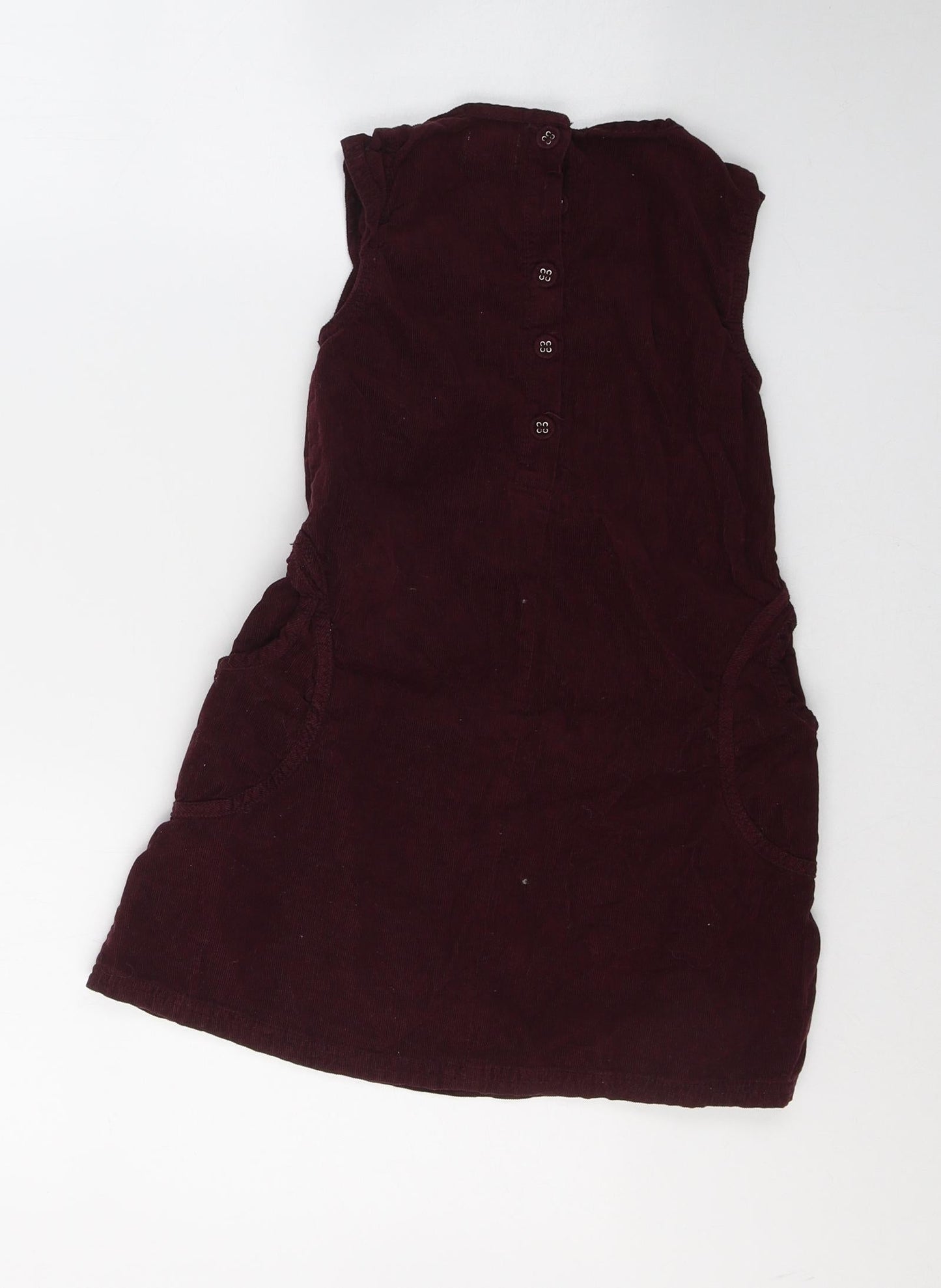 name it Girls Red  Cotton A-Line  Size 7 Years  Round Neck Button