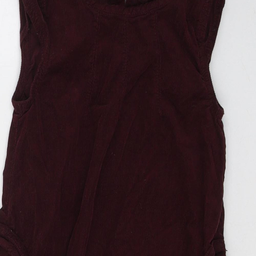 name it Girls Red  Cotton A-Line  Size 7 Years  Round Neck Button