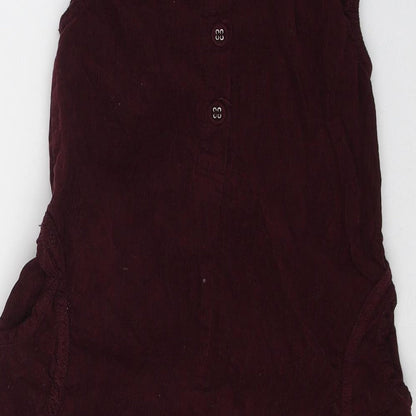 name it Girls Red  Cotton A-Line  Size 7 Years  Round Neck Button