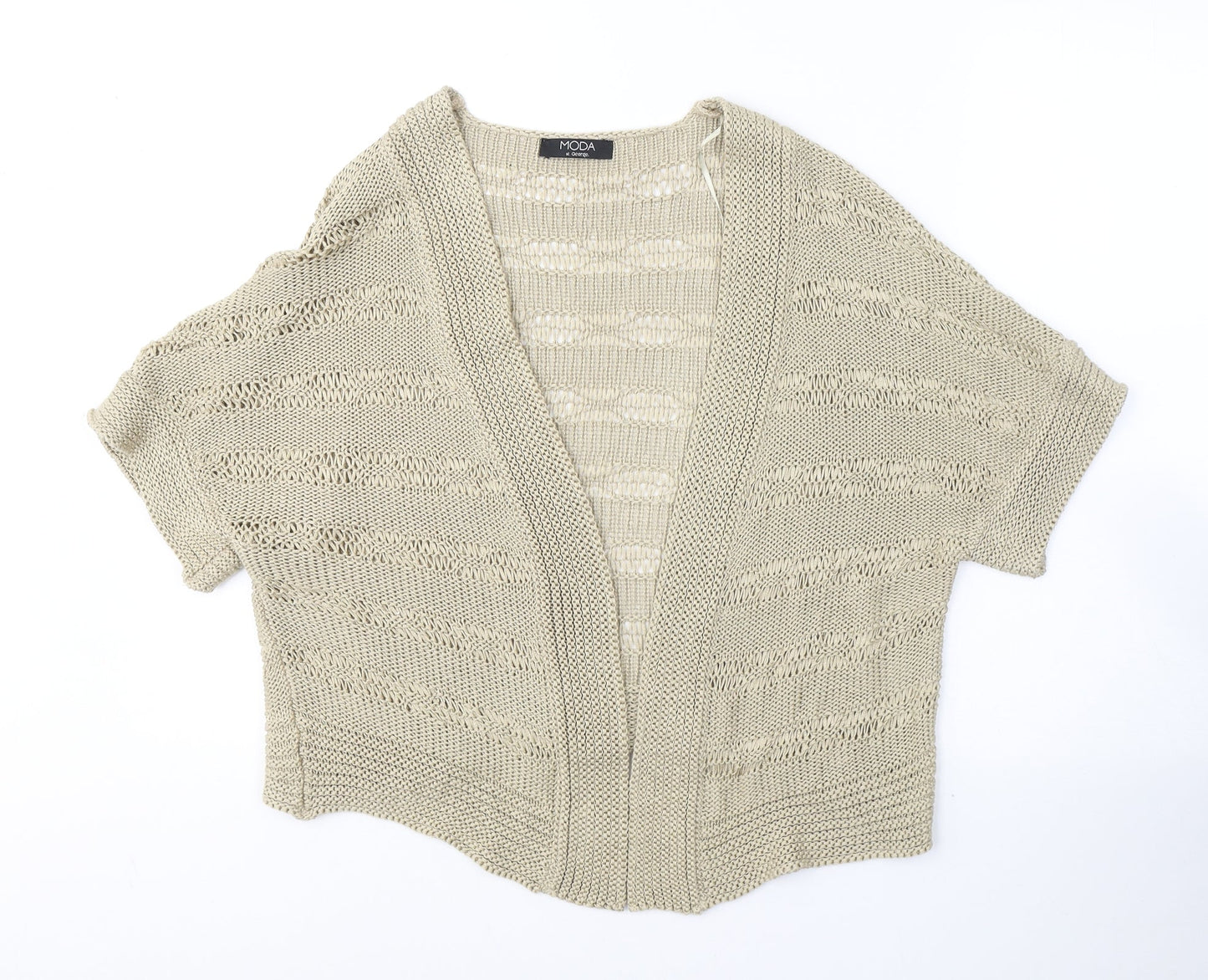George Womens Beige V-Neck  Acrylic Cardigan Jumper Size 16