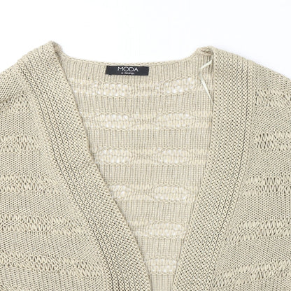 George Womens Beige V-Neck  Acrylic Cardigan Jumper Size 16