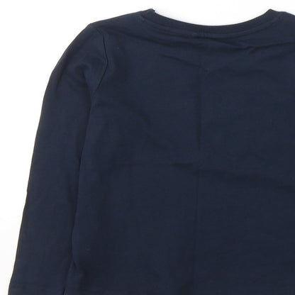 name it Girls Blue Geometric Cotton Basic Casual Size 6 Years Round Neck Pullover - dreams come true
