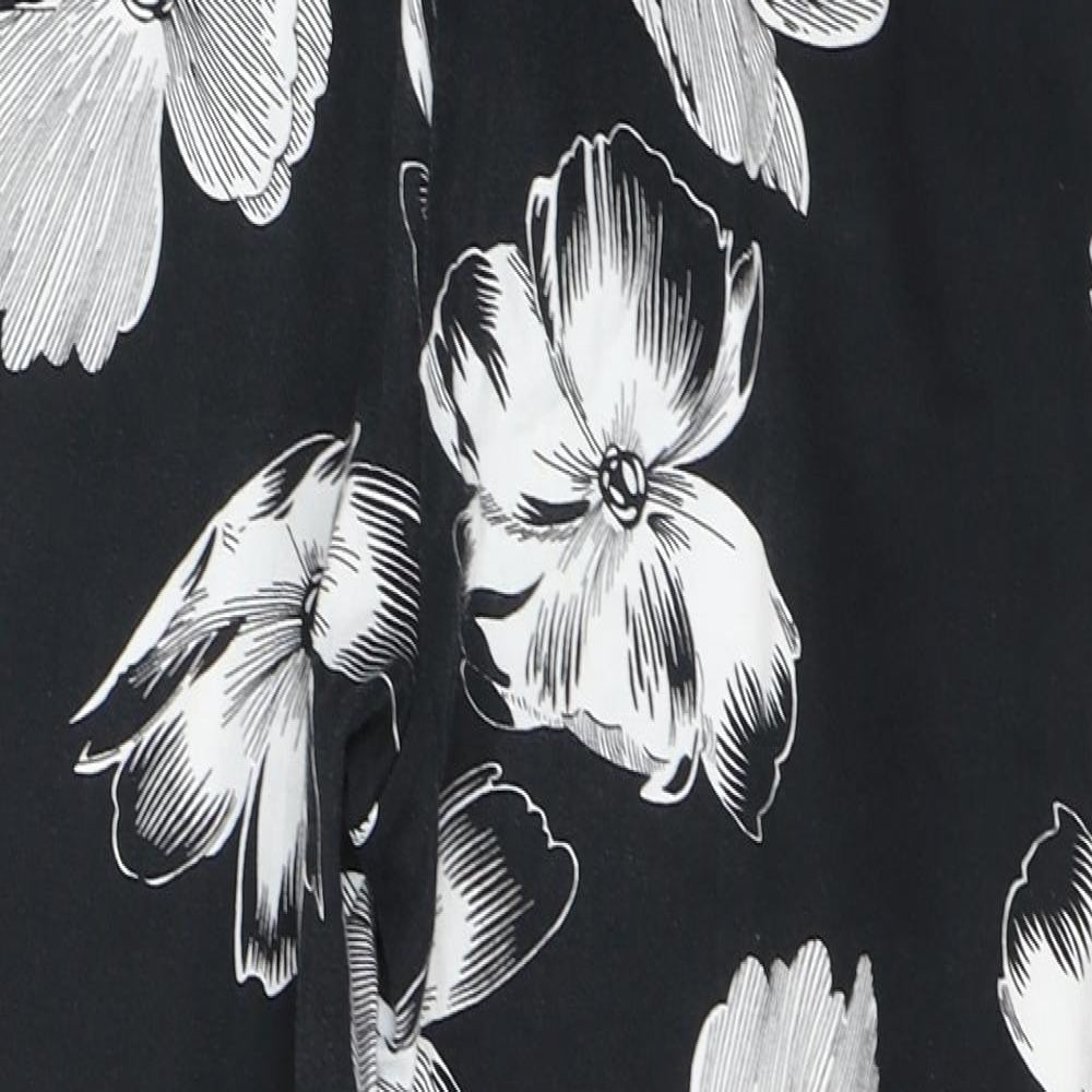 F&F Womens Black Floral Cotton Jegging Jeans Size 32 in L26 in Regular Zip