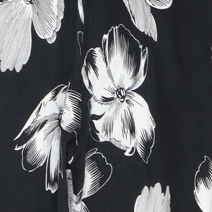 F&F Womens Black Floral Cotton Jegging Jeans Size 32 in L26 in Regular Zip