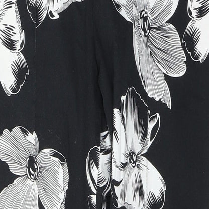 F&F Womens Black Floral Cotton Jegging Jeans Size 32 in L26 in Regular Zip