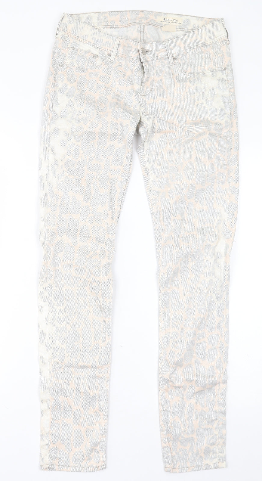 Womens UK Size 30 in H&M Regular Fit Straight Grey Jeans
