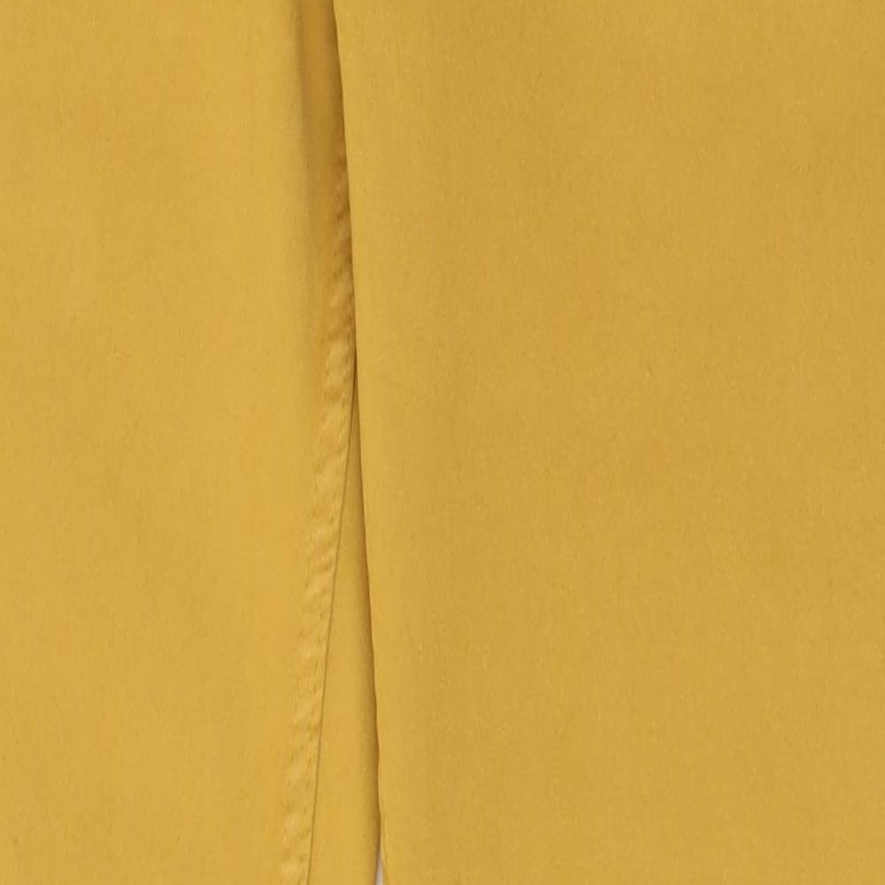 bebe Womens Yellow  Cotton Straight Jeans Size 34 in L30 in Regular Button
