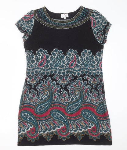 Inspire Collection Womens Multicoloured Geometric Polyester A-Line  Size L  Crew Neck Pullover