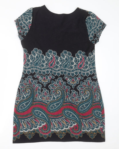 Inspire Collection Womens Multicoloured Geometric Polyester A-Line  Size L  Crew Neck Pullover