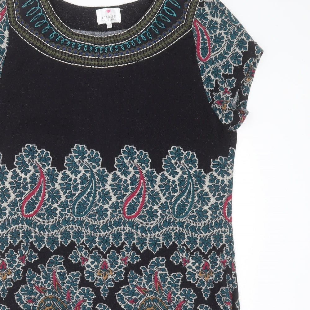 Inspire Collection Womens Multicoloured Geometric Polyester A-Line  Size L  Crew Neck Pullover
