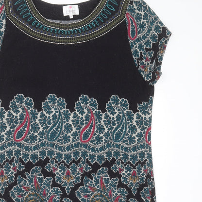 Inspire Collection Womens Multicoloured Geometric Polyester A-Line  Size L  Crew Neck Pullover