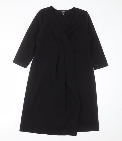 New Look Womens Black  Polyester A-Line  Size 12  V-Neck Pullover