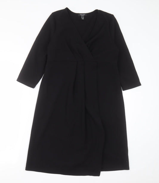 New Look Womens Black  Polyester A-Line  Size 12  V-Neck Pullover