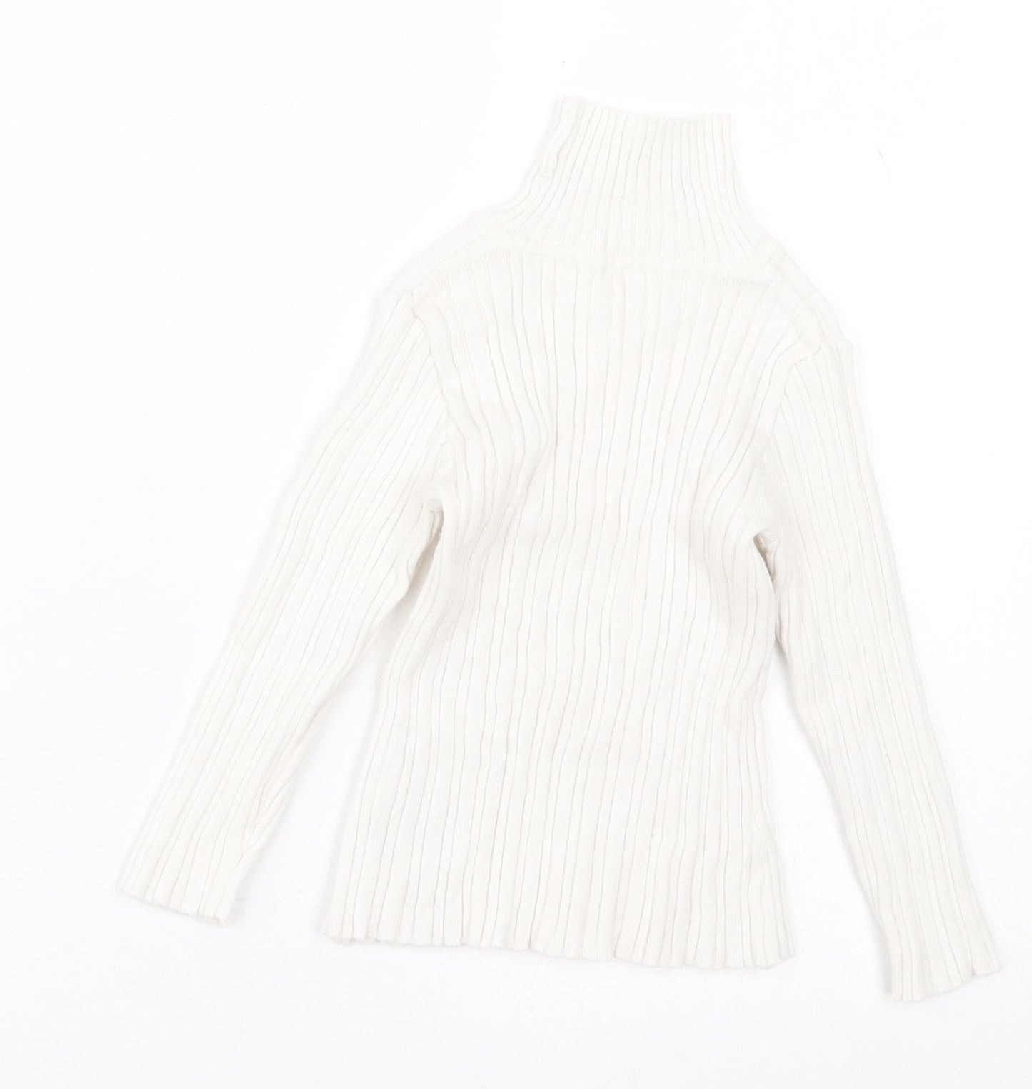 Nutmeg Girls White Roll Neck  Cotton Pullover Jumper Size 2 Years  Pullover