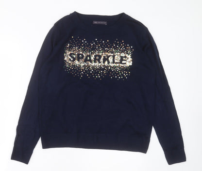 Womens UK Size M Marks and Spencer Blue Pullover Jumper