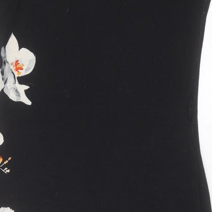 Billie & Blossom Womens Black Floral Polyester A-Line  Size 12  Crew Neck Pullover