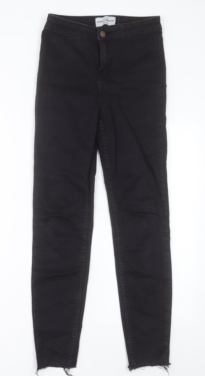 New Look Womens Black  Cotton Skinny Jeans Size 8 L28 in Regular Button
