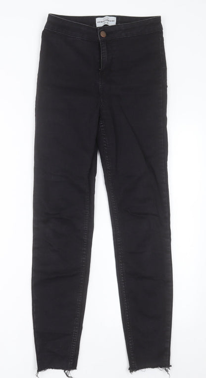 New Look Womens Black  Cotton Skinny Jeans Size 8 L28 in Regular Button