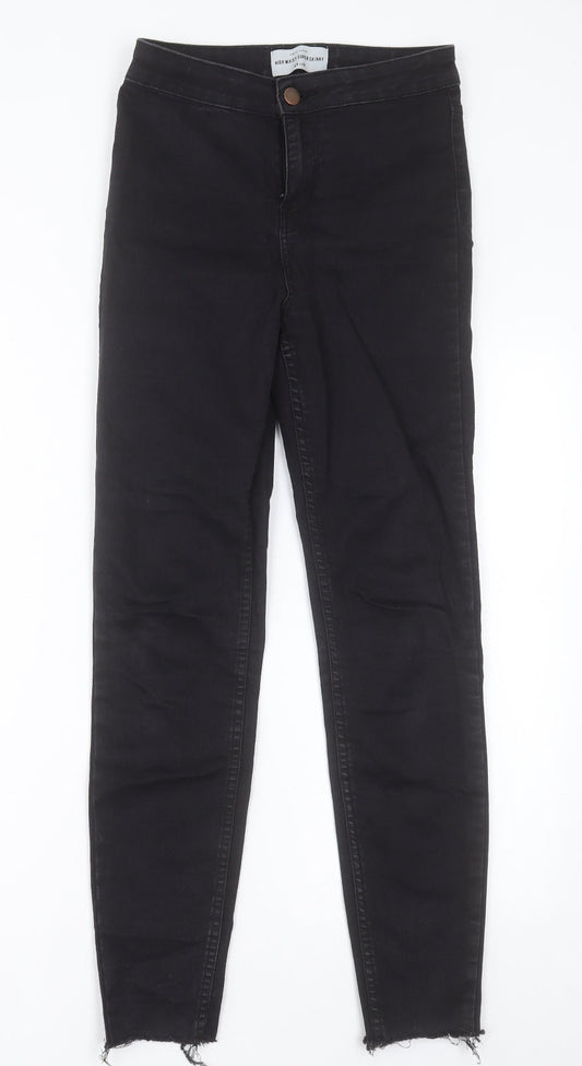 New Look Womens Black  Cotton Skinny Jeans Size 8 L28 in Regular Button