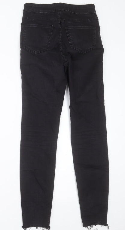 New Look Womens Black  Cotton Skinny Jeans Size 8 L28 in Regular Button