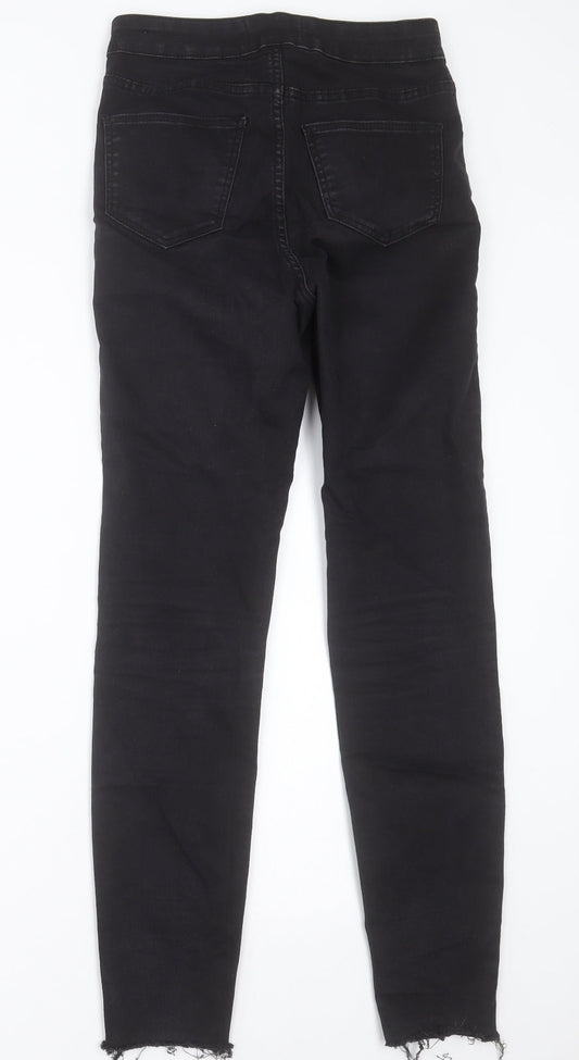 New Look Womens Black  Cotton Skinny Jeans Size 8 L28 in Regular Button