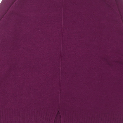 TU Womens Purple Crew Neck  Acrylic Pullover Jumper Size 12