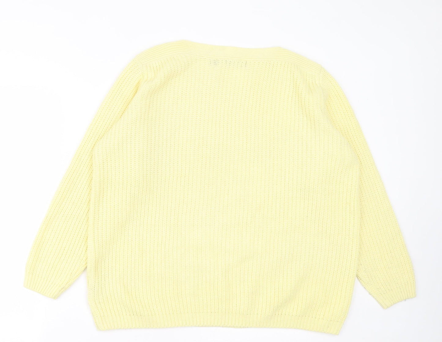Womens UK Size L Isle Essentials Yellow Pullover Jumper