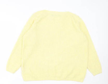 Womens UK Size L Isle Essentials Yellow Pullover Jumper