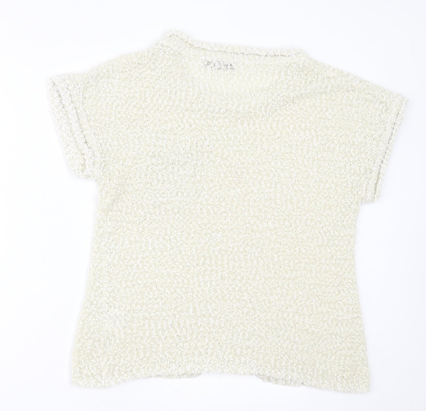 originals Womens Ivory  Polyester Basic T-Shirt Size M Crew Neck