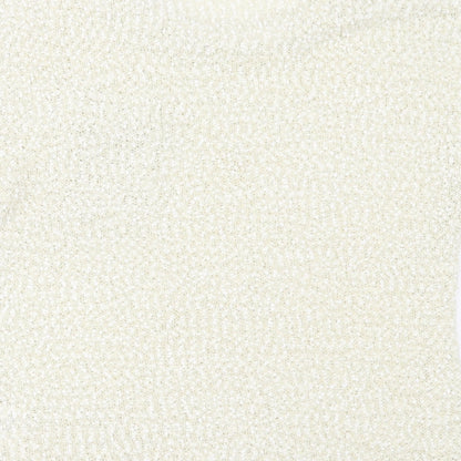 originals Womens Ivory  Polyester Basic T-Shirt Size M Crew Neck