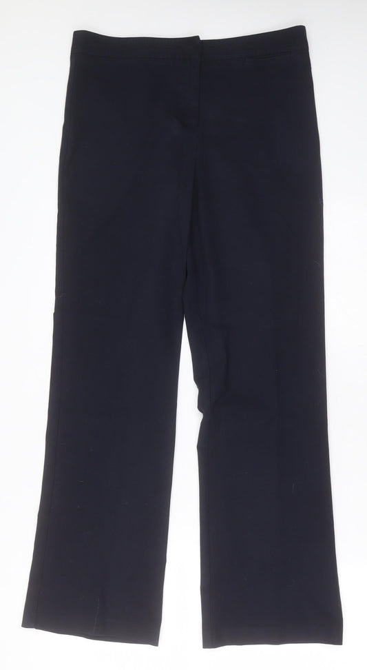 David luke Mens Blue  Polyester Trousers  Size 29 in L31 in Regular Hook & Eye