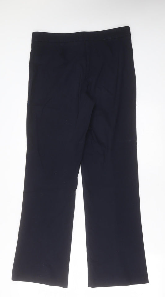 David luke Mens Blue  Polyester Trousers  Size 29 in L31 in Regular Hook & Eye