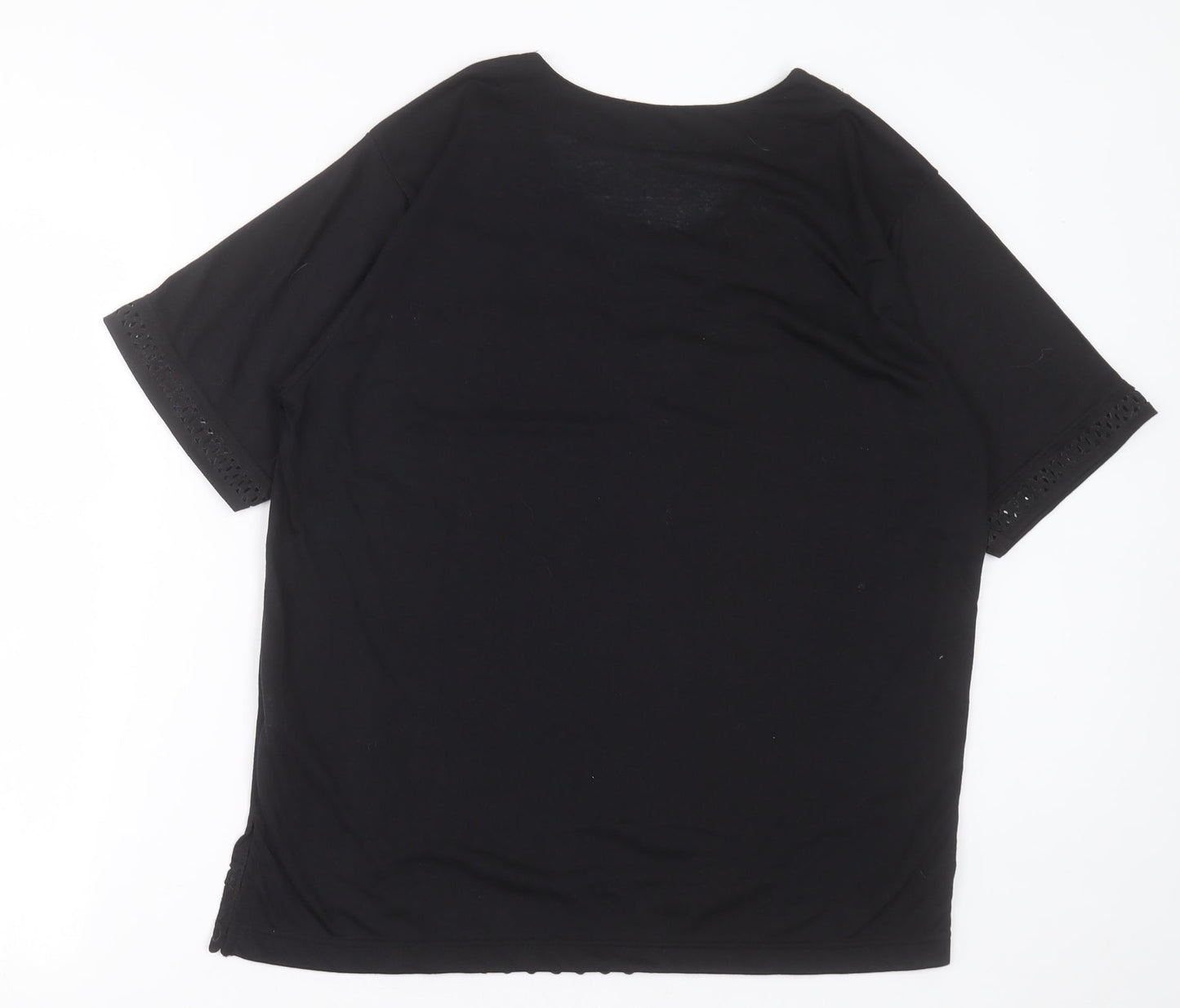 Womens UK Size XL Preworn Black Basic T-Shirt