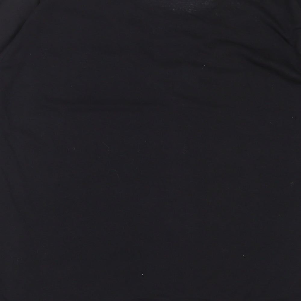 Womens UK Size XL Preworn Black Basic T-Shirt
