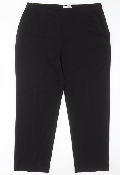 Marks and Spencer Womens Black  Polyester Trousers  Size 18 L27 in Regular