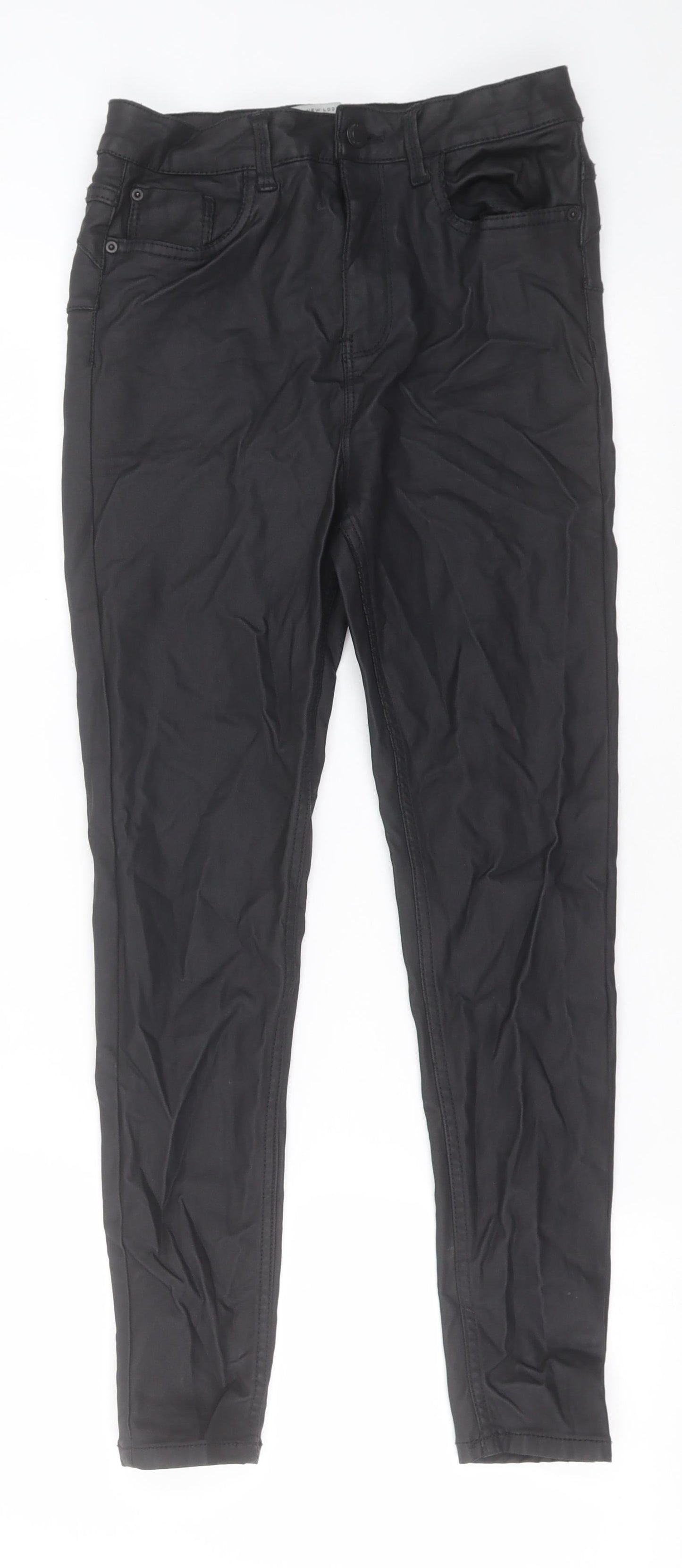 New Look Womens Black  Nylon Skinny Jeans Size 10 L26 in Regular Button