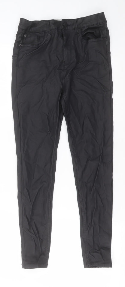 New Look Womens Black  Nylon Skinny Jeans Size 10 L26 in Regular Button