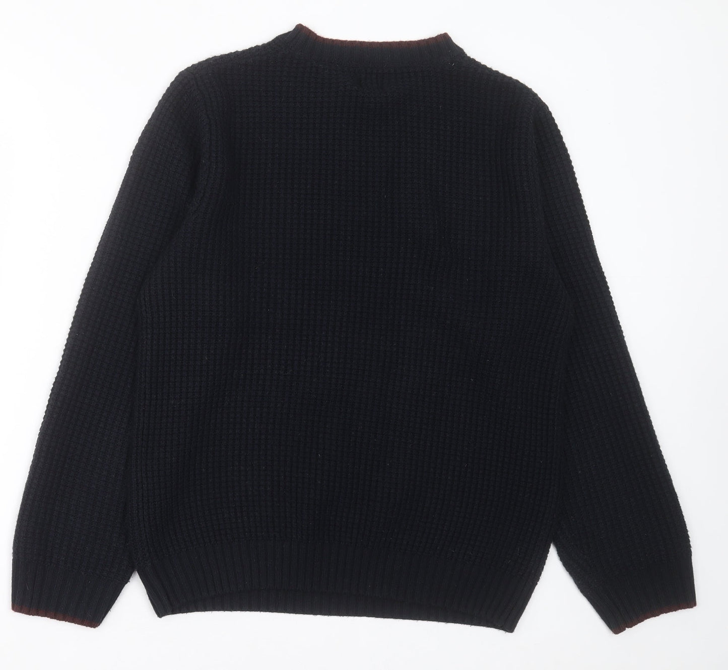 River Island Mens Blue Crew Neck  Acrylic Pullover Jumper Size M