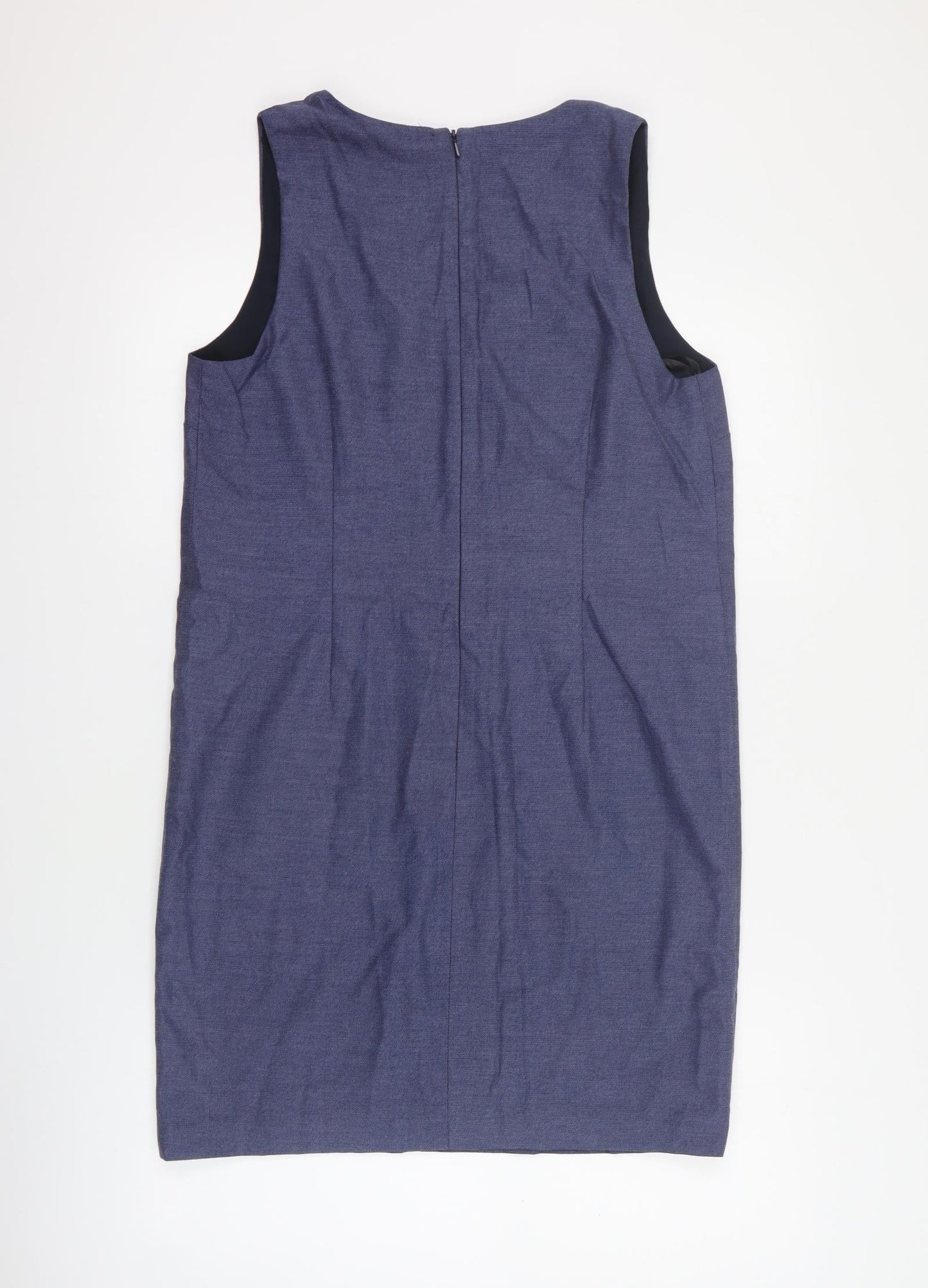 NEXT Womens Blue  Polyester Pencil Dress  Size 8  V-Neck Zip