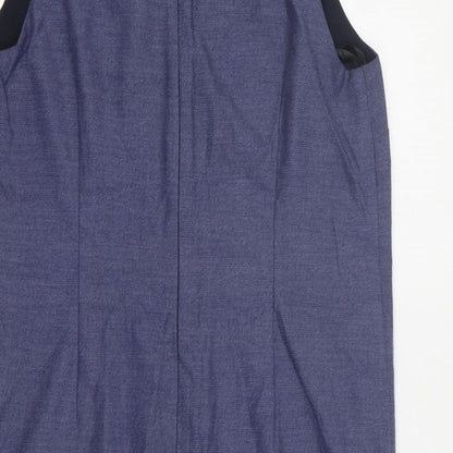 NEXT Womens Blue  Polyester Pencil Dress  Size 8  V-Neck Zip