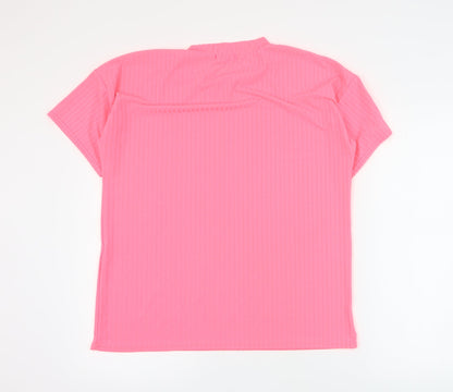 Womens UK Size M Stylewise Pink Basic T-Shirt