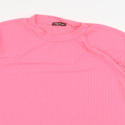Womens UK Size M Stylewise Pink Basic T-Shirt