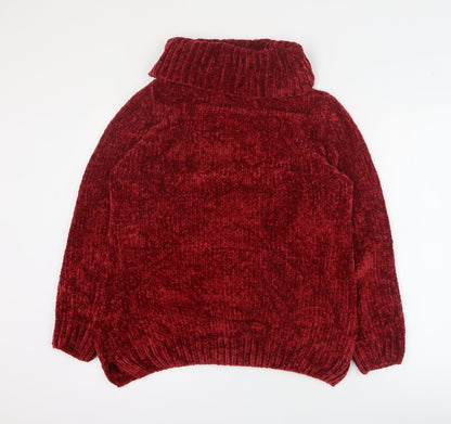 Womens UK Size S Isle Essentials Red Pullover Jumper