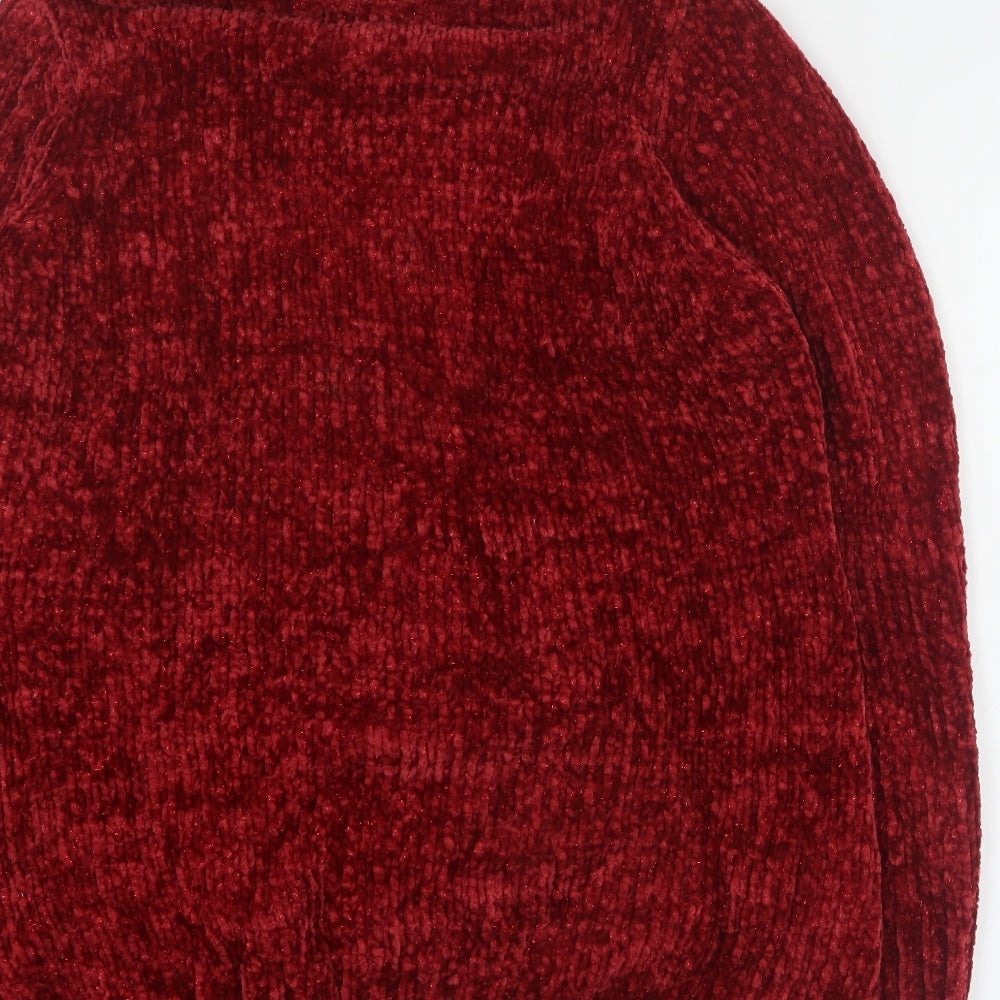 Womens UK Size S Isle Essentials Red Pullover Jumper