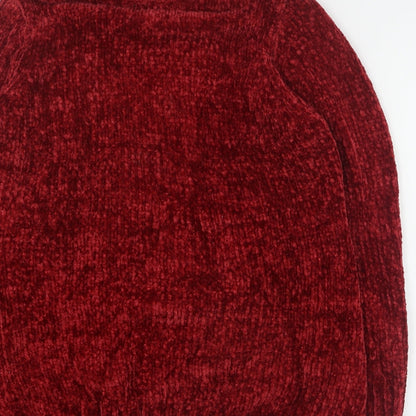 Womens UK Size S Isle Essentials Red Pullover Jumper